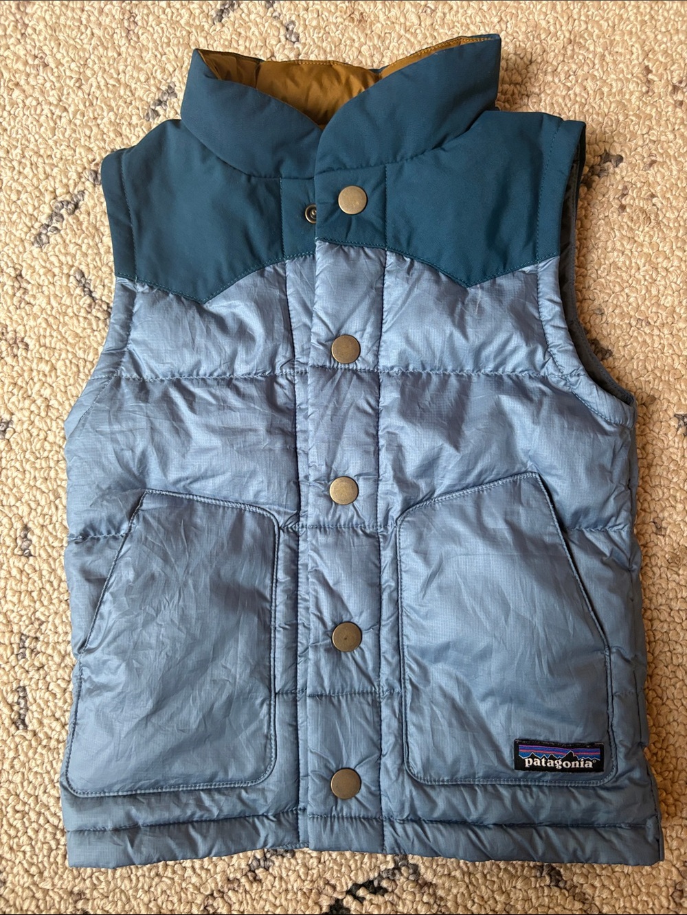 Patagonia Kids' Blue Quilted Puffer Vest - Lightweight Layer 3T EUC